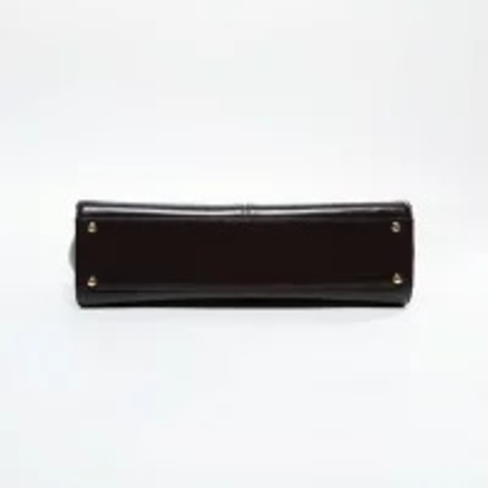 Yves Saint Laurent Logo Leather Handbag Brown - Picture 8 of 13